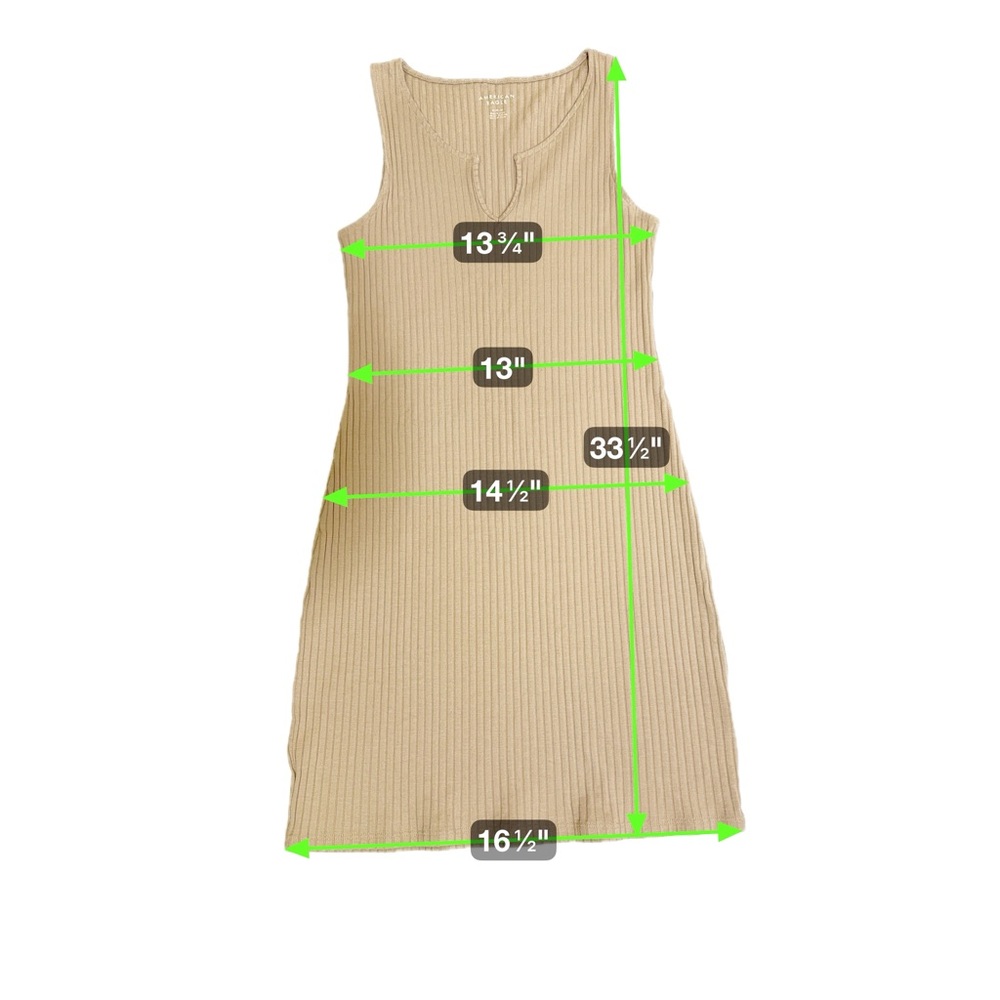 American Eagle Ribbed Knit Tan Sleeveless Mini Dress Size M - Picture 6 of 6